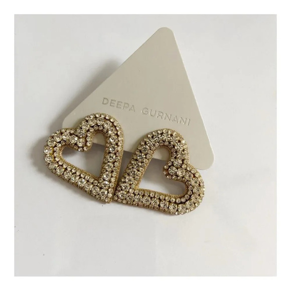 NEW Deepa Gurnani Bia Heart Earrings - Picture 2 of 6